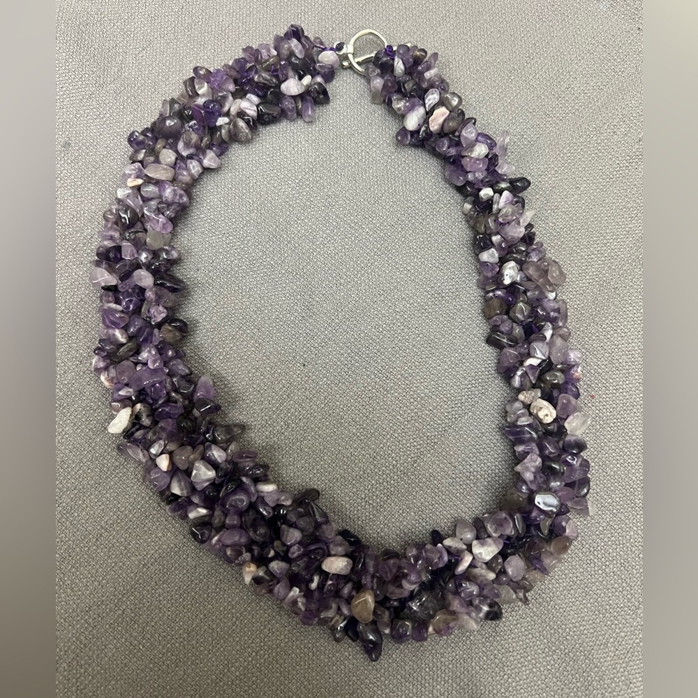 Genuine Amethyst 17 1/2” Necklace 4 Strands of Amethyst NWOT